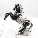 Zinc Alloy Horse Statue Black and Silver 22 cm