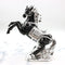 Zinc Alloy Horse Statue Black and Silver 22 cm