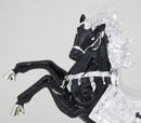 22cm Zinc Alloy Horse Statue Figurine Sculpture Black Silver