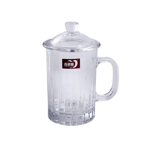 Glass Tea and Coffee Mug with Lid 315 ml