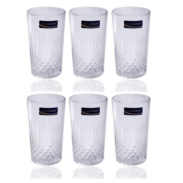 Water and Beverage Drinking Glass Tumblers Set of 6 330 ml