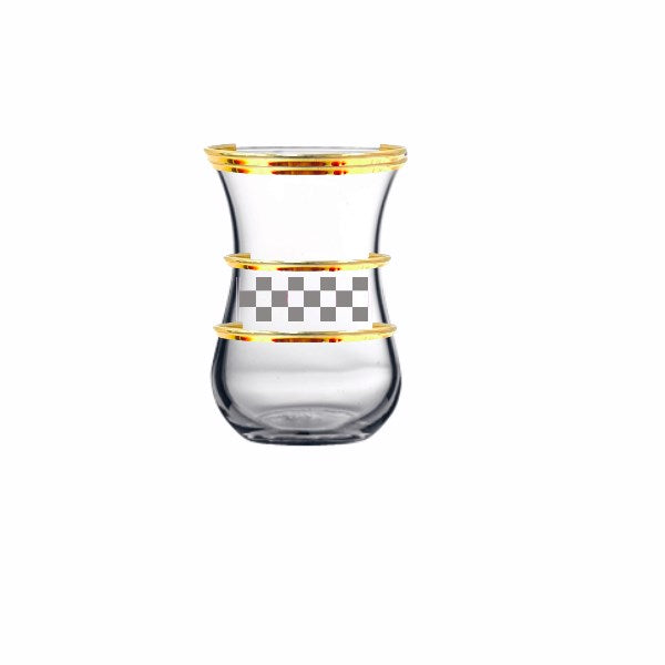 G4U Irem Glass Tea Cup Golden Reem Yaldiz Ingrave Set 6Pcs 132 cc 132 ml