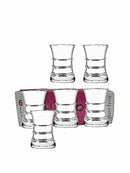 G4U Misis Glass Tea Cup Set 6PCs Silver Reem Platin Istikani 160 CC 160 ml