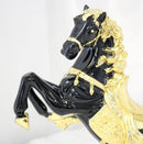 Zinc Alloy Horse Statue Black and Gold 33 cm