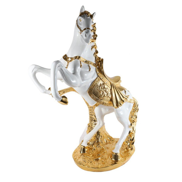 Sculpture Statue Resin Figurine Horse Metallic Gold Colour 45*20*56 cm