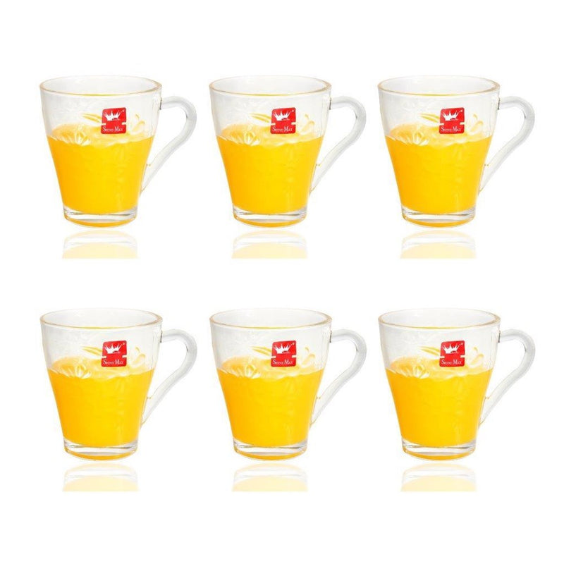 Premium Lead Free Glass Tea Cup Set of 6 pcs 270 ml