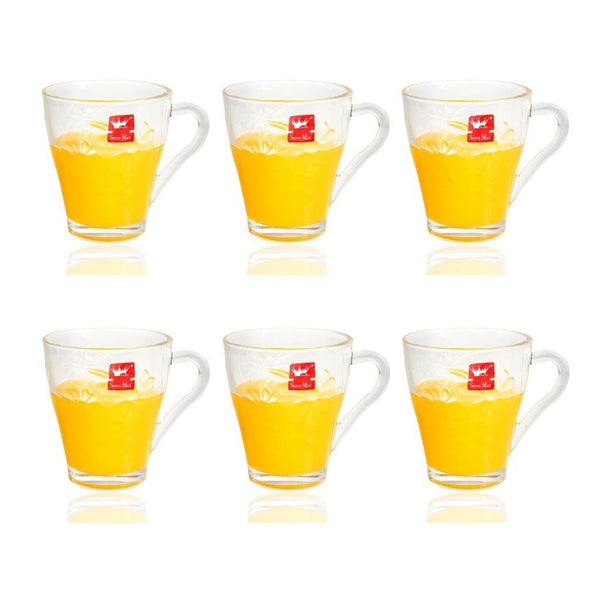 Premium Lead Free Glass Tea Cup Set of 6 pcs 270 ml