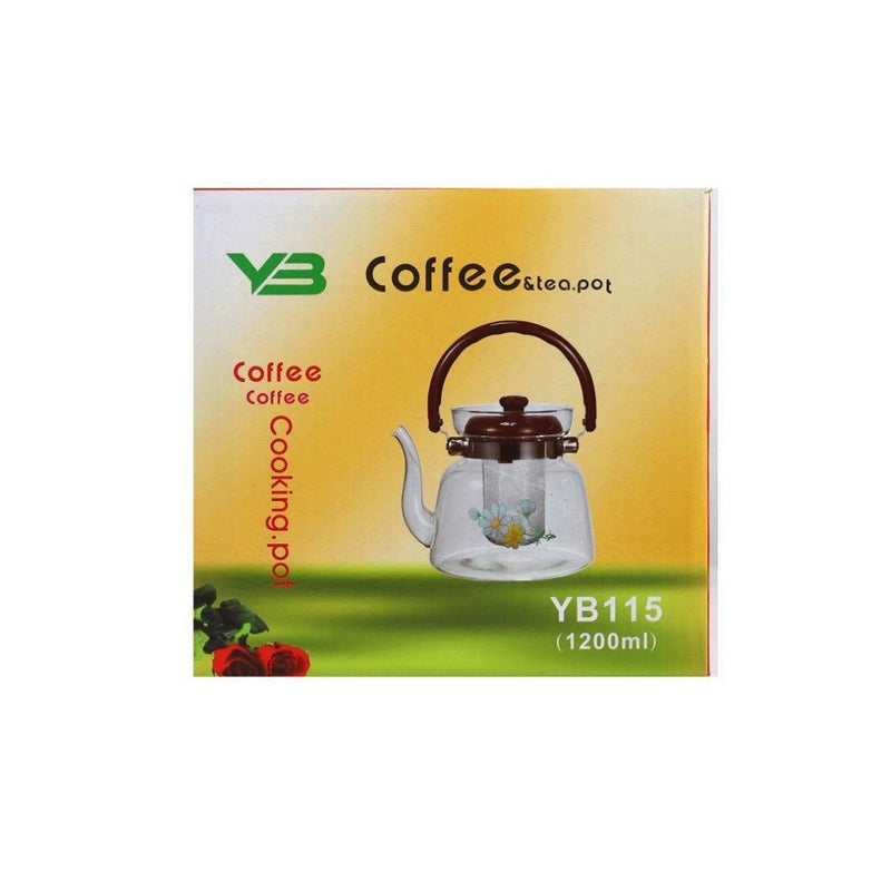 Glass Tea Pot kettle with Strainer Infuser 1200 ml