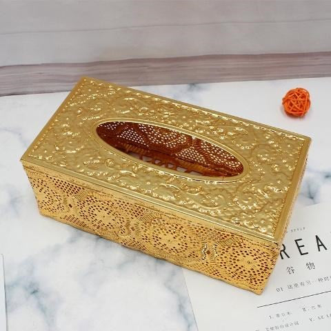 Gold Plated Tissue and Napkin Box 23*12*9 cm