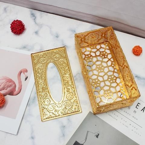 Gold Plated Tissue and Napkin Box 23*12*9 cm