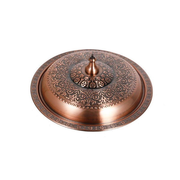 Stainless Steel Copper Plated Biryani Plate with Lid 32 cm