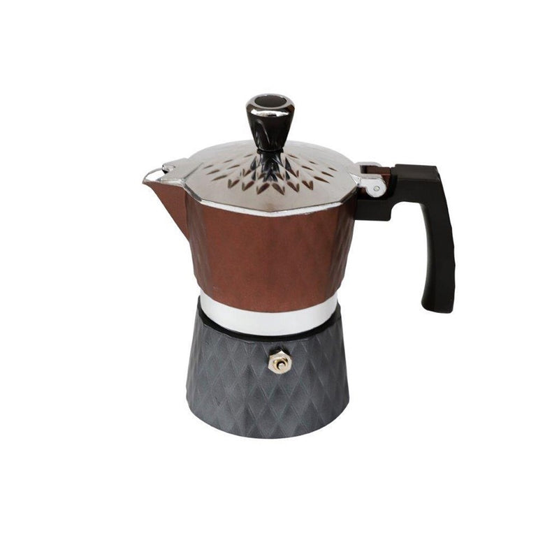 Italian Style Stove Top Espresso Coffee Maker 3 Cup Random Mix Design 250 ml