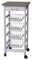 Kitchen Trolley on Wheels with 4 Shelf Baskets And 1 Drawer Cabinet - 4133.583 cm - Classic Homeware & Gifts