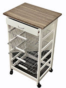 Kitchen Trolley on Wheels with 4 shelf Baskets And 1 Drawer cabinet 41*33.5*83 cm