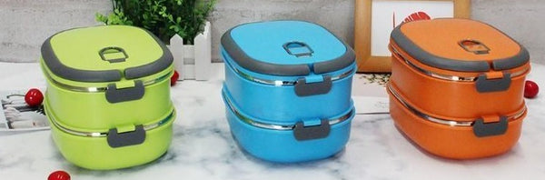 Plastic Reusable Airtight Kids Lunch Box 2 Tier 20*14*13 cm