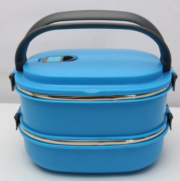 Plastic Reusable Airtight Kids Lunch Box 2 Tier 20*14*13 cm