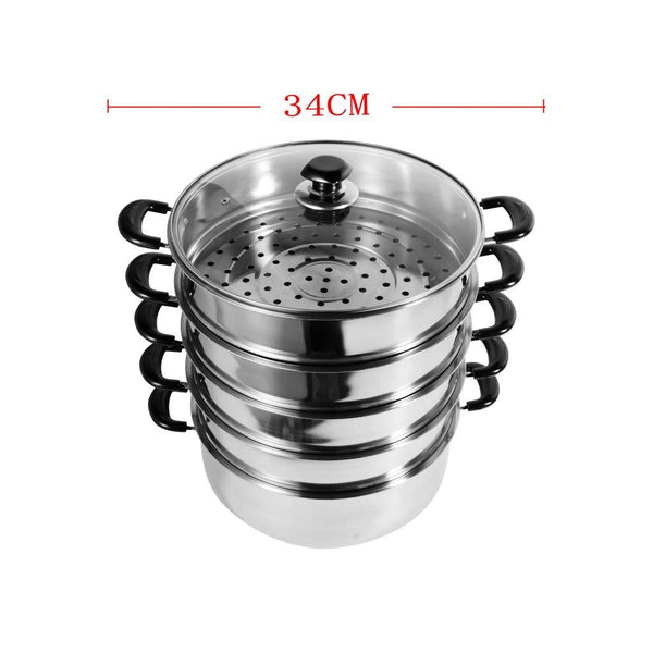 Multilayer Stainless Steel Steamer Boiler Pot 5 Tier 34 cm