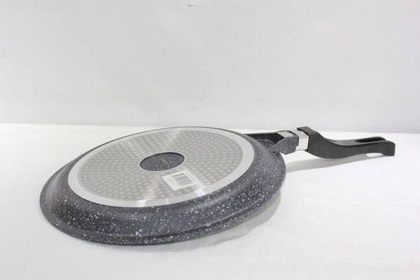 Non Stick Marble Coated Die Cast Aluminium Tawa Pan Black Induction (28cm)