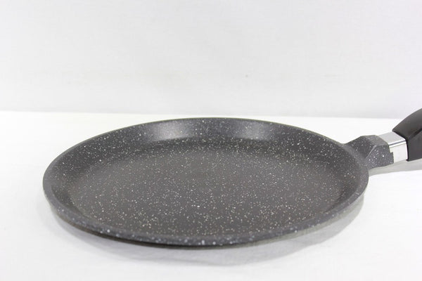 Non Stick Marble Coated Die Cast Aluminium Tawa Pan Black Induction (28cm)