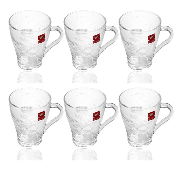 Premium Lead Free Glass Tea Cup Set of 6 pcs 270 ml