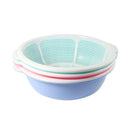 Plastic Bowl with Strainer Set of 3 Pcs 31 cm 4L