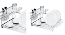 Aluminium Dish Drying Rack and Cutlery Stand 2 Tier with Removable drip Tray 45.5*35*21.5 cm
