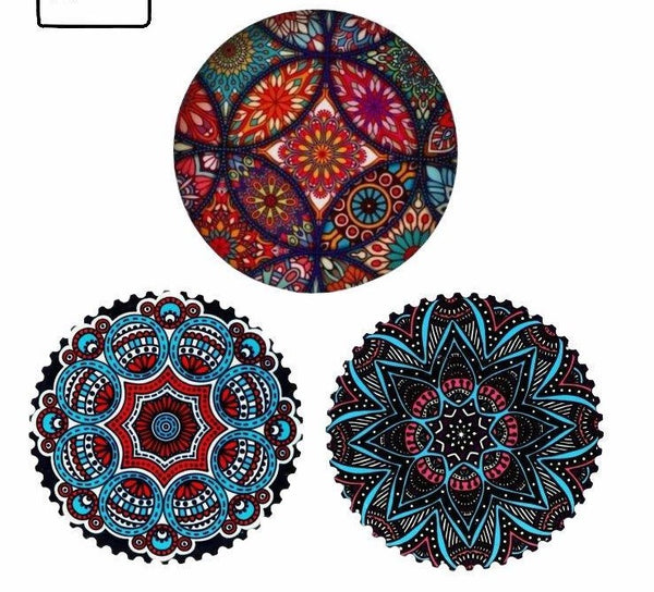 Moisture Resistant Round Cup Coasters Drink Coasters Heat Insulation Random Patterned Set of 4 10.8 cm