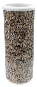 Decorative Teracotta Glass Tiles Mosaic Cylindrical Floor Vase 80 cm