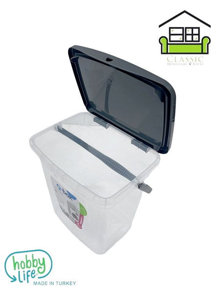 Q-Box Multipurpose Clear Plastic Laundry Hamper Detergent Basket 6 Litre 23*18*24