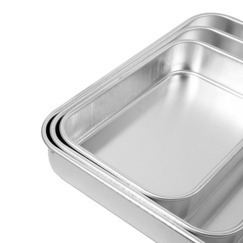 baking tray Rectangle Oven Baking Tray Aluminium Set 3 Pcs Set 26*17/31*23/36*28 cm-Classic Homeware &amp; Gifts-44045