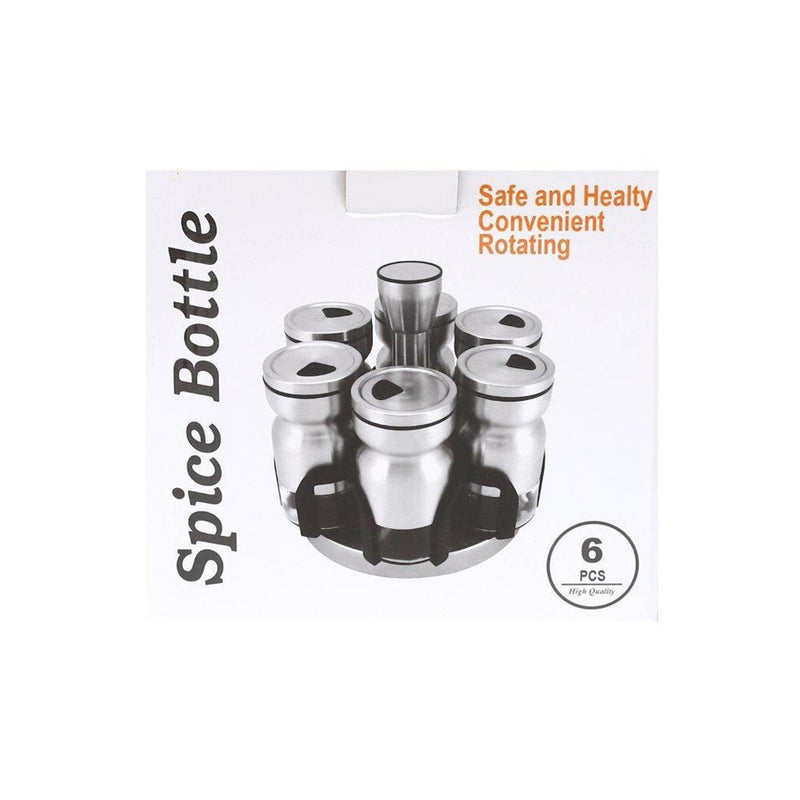 Revolving Spice Rack Spice and Herb Carousel Set of 6 Pcs 17.5*16.5 cm