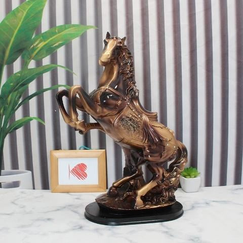 Sculpture Statue Resin Horse Bronze Colour 46*18*24 cm