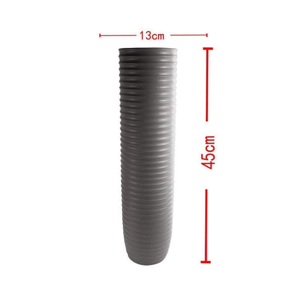 Home Decor Cylindrical Ceramic Vase Grey 45*13 cm
