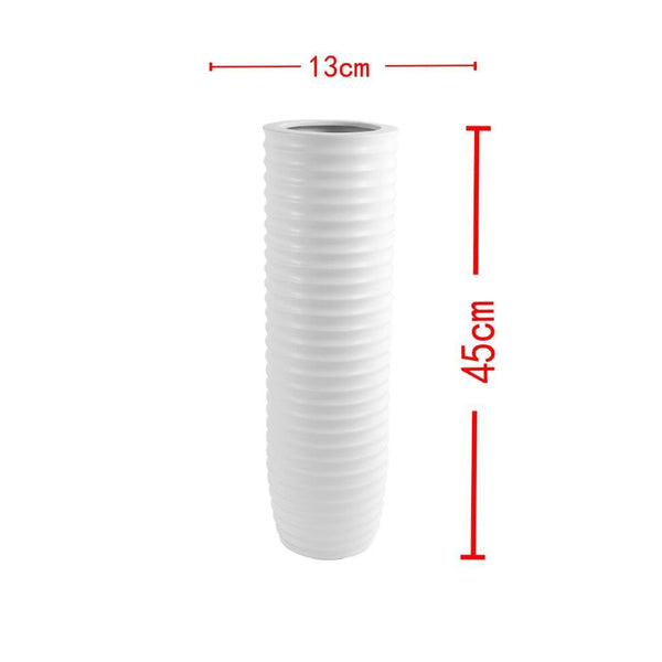 Home Decor Cylindrical Ceramic Vase Grey 45*13 cm