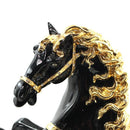 Sculpture Statue Resin Figurine Horse Metallic Gold and Black Colour 45*20*56 cm