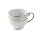 Ceramic Tea Cup and Saucer Set of 6 pcs Silver 170 ml