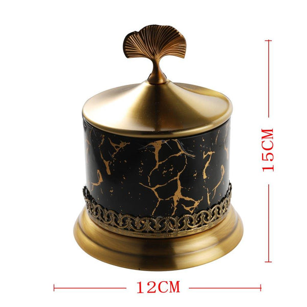 Deco Candy Jar Black and Gold 12*15 cm