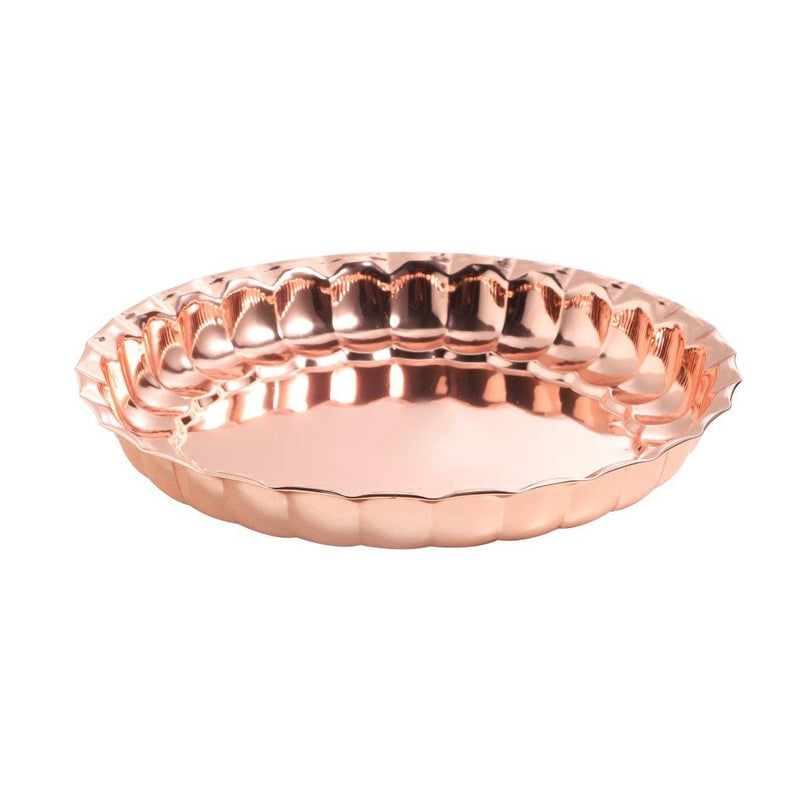 Stainless Steel Decor Serving Tray Rose Gold 28 cm 240 g