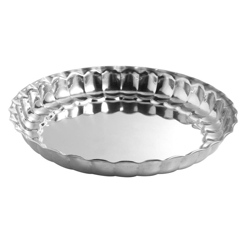 Stainless Steel Decor Serving Tray Silver 40 cm