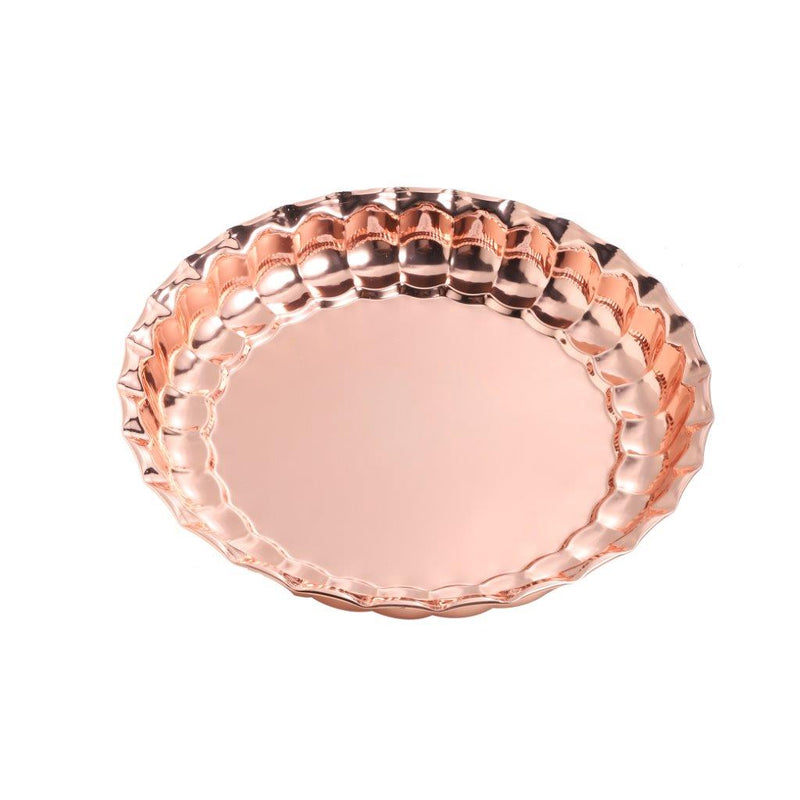 Stainless Steel Decor Serving Tray Rose Gold 50 cm