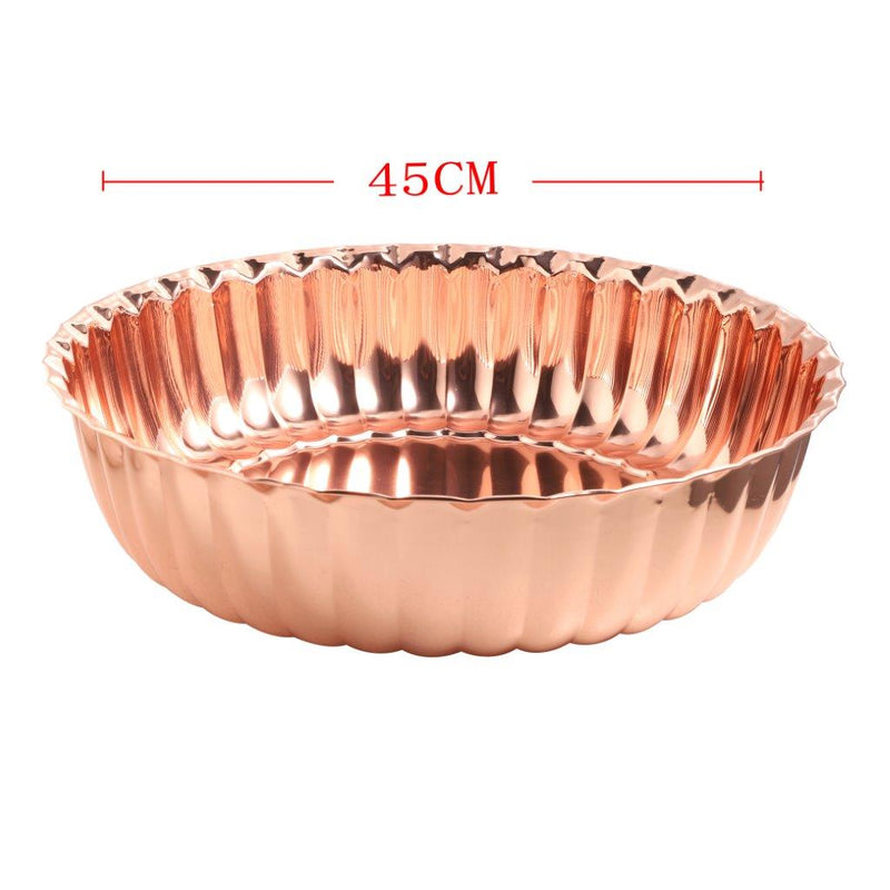 Stainless Steel Decor Serving Bowl Rose Gold 45 cm