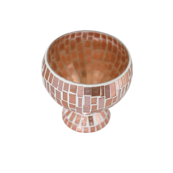 Home Decor Rose Gold Mosaic Glass Vessel Vase 16*16*14.7