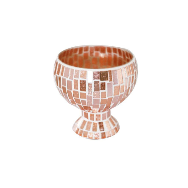 Home Decor Rose Gold Mosaic Glass Vessel Vase 16*16*14.7