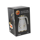 Vacuum Insulated Plastic Thermos Flask White and Gold Mix 1 Litre