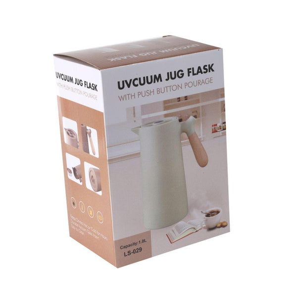 Vacuum Insulated Plastic Thermos Flask Mix Colours 1 Litre