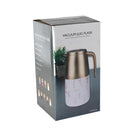 Vacuum Insulated Plastic Thermos Flask White and Gold Mix 1 Litre