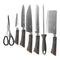 Bass Brand Premium Quality Stainless Steel Chef Kitchen Knife Set of 8 Pcs Grey Handle 30 cm