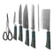 Bass Brand Premium Quality Stainless Steel Chef Kitchen Knife Set of 8 Pcs Green Handle 30 cm