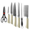 Bass Brand Premium Quality Stainless Steel Chef Kitchen Knife Set of 8 Pcs Beige Handle 30 cm