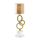 Home Decor Gold Crystal Glass Candlestick Holder 24 cm